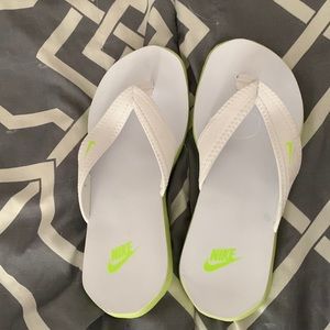 Neon Nike Flip Flops